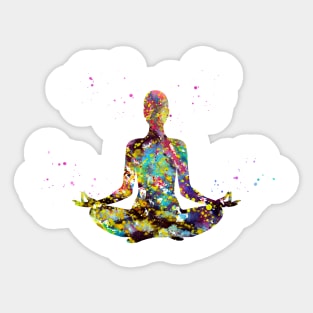 Meditating Woman Sticker